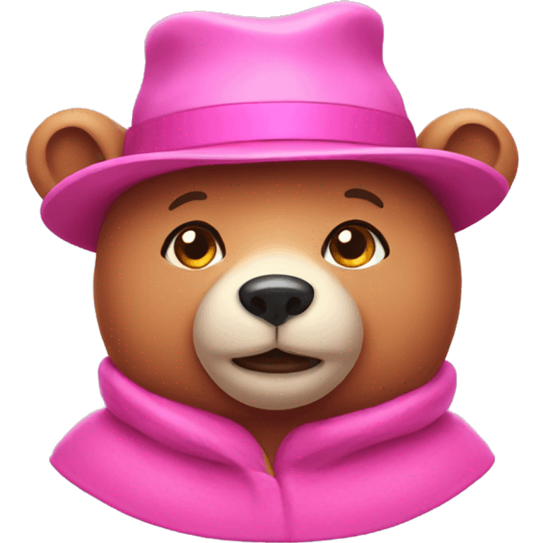 Pink bear with hat on emoji