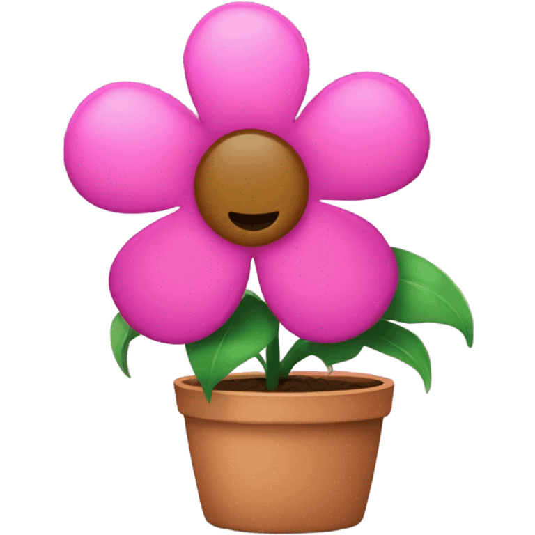 Pink pot with a beautiful flower  emoji