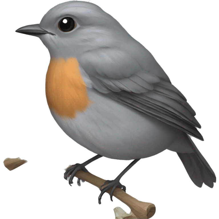 all grey robin bird emoji