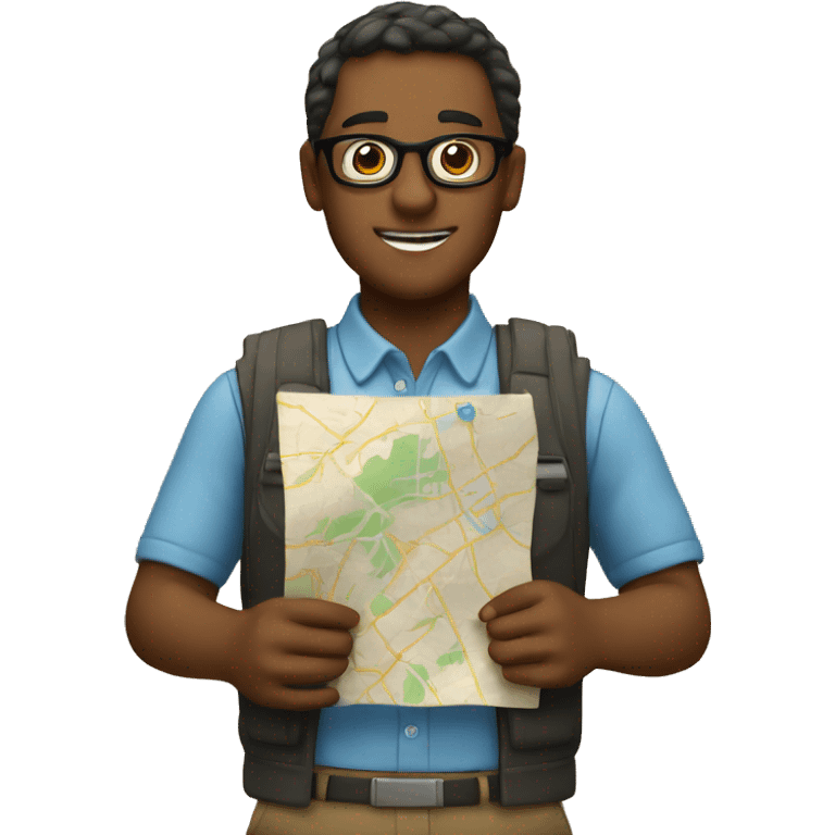 Nerd Holding Map emoji