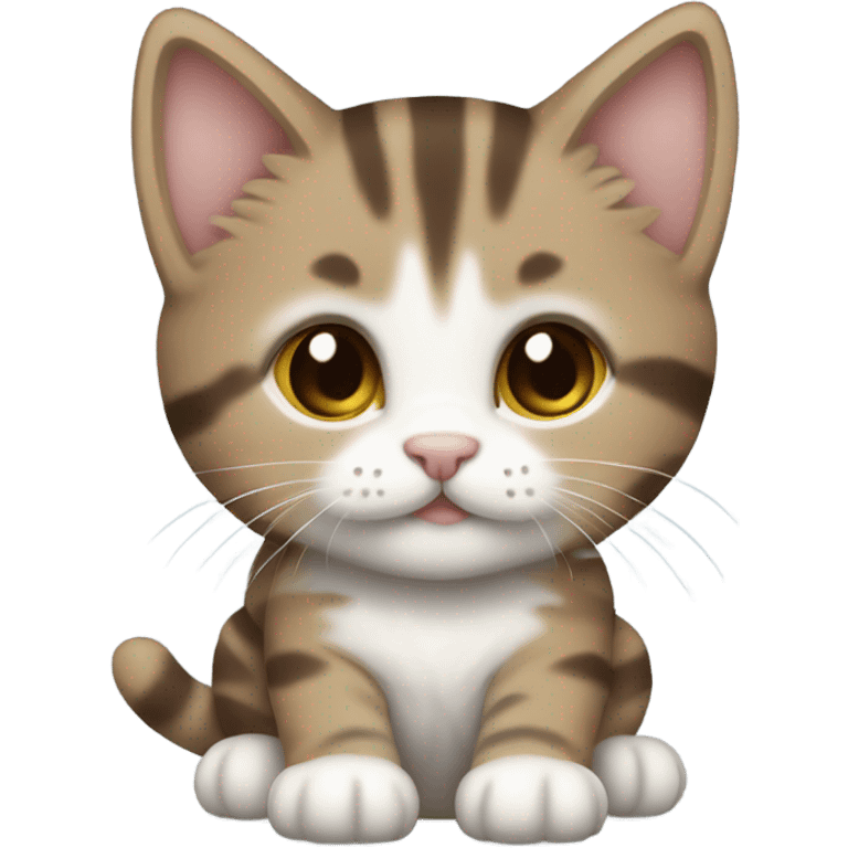 Brown and white tabby kitten emoji