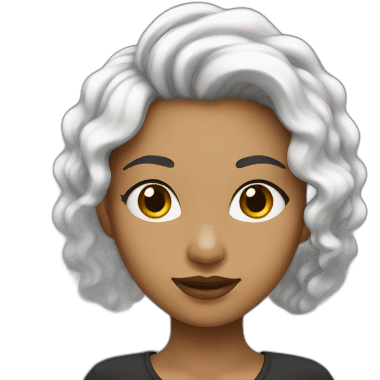 Chica de pelo negro blanca  emoji