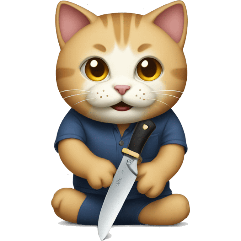 Cat with a knife emoji