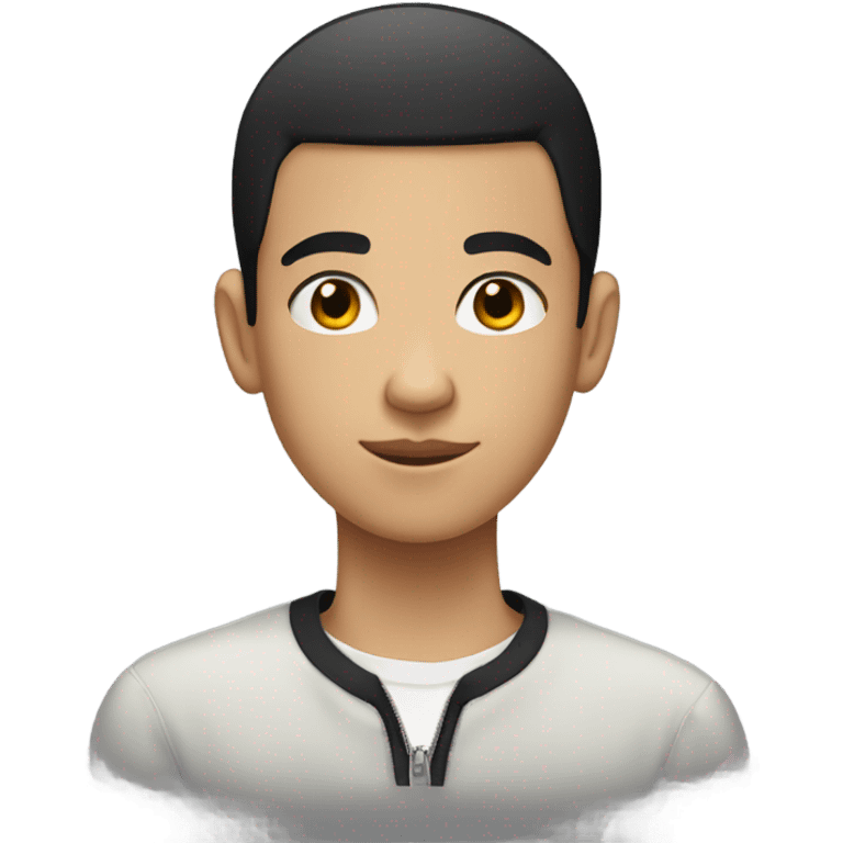 Teenager boy with black hair colour and buzz cut haircut  emoji