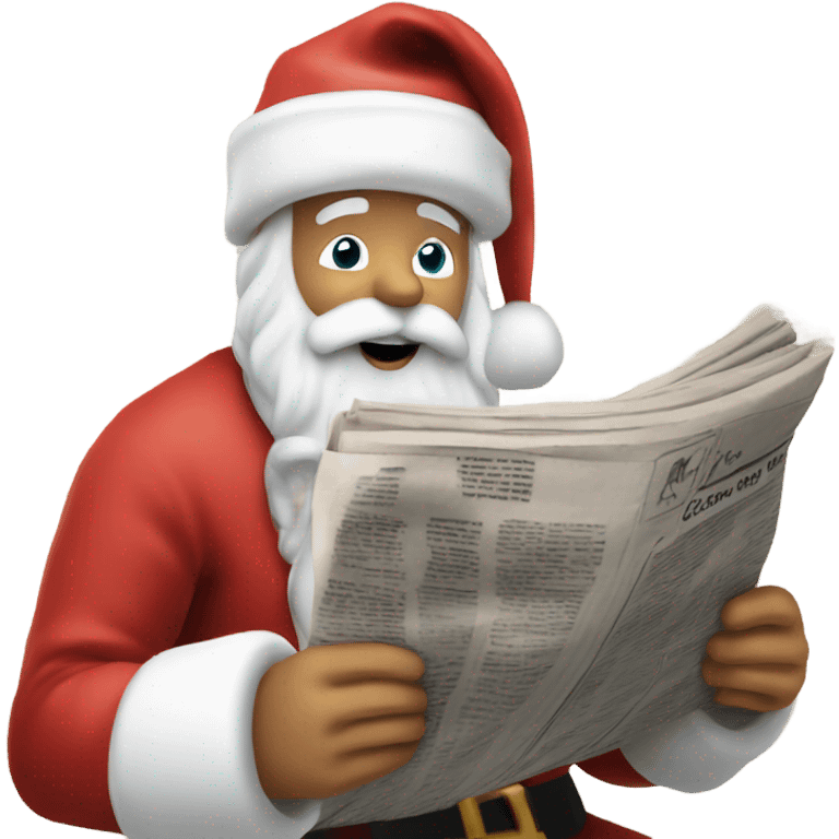 Santa reading Kia Saves Christmas in the newspaper  emoji