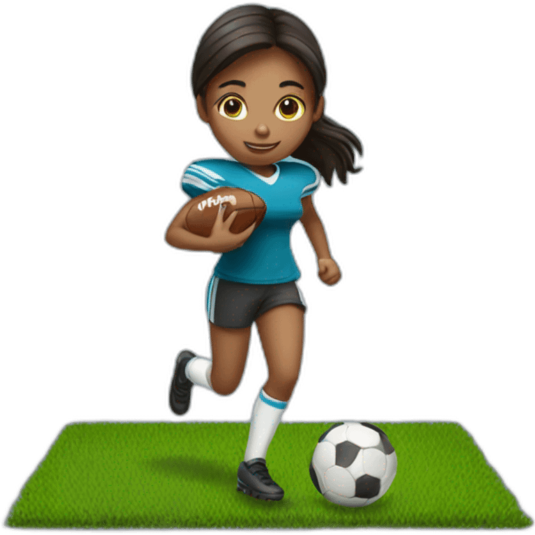 a girl playing football emoji