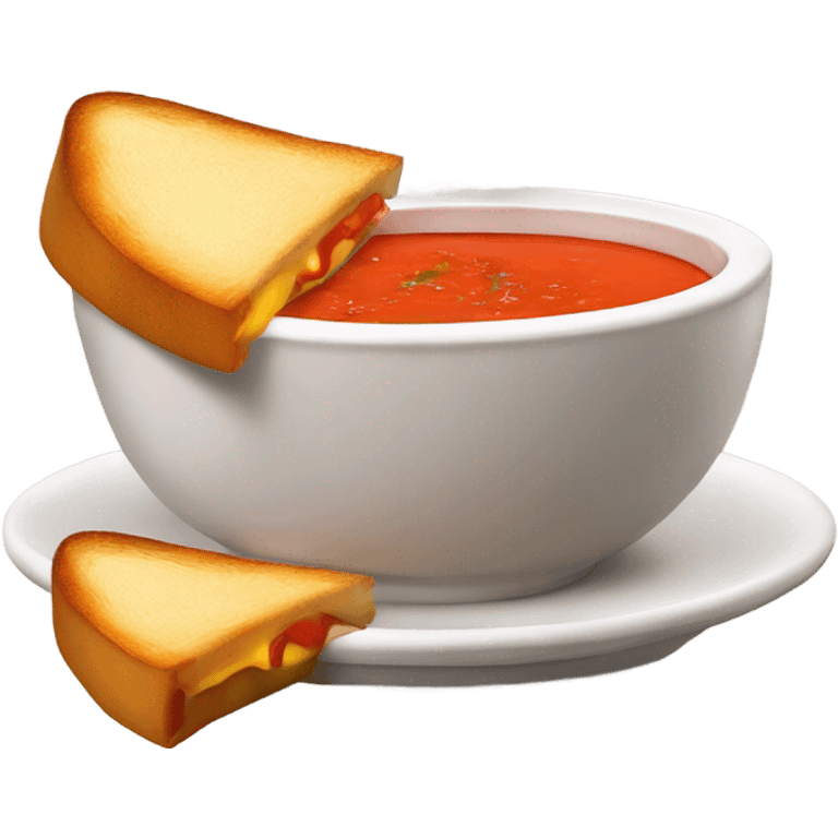 bowl of tomato soup with a side of grilled cheese emoji