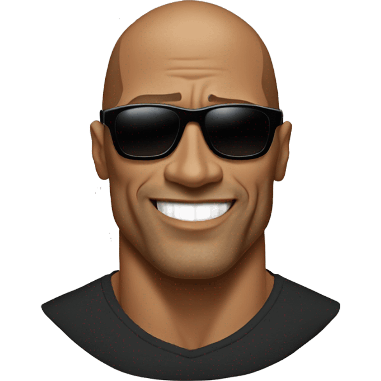 Dwayne Johnson with sunglasses emoji