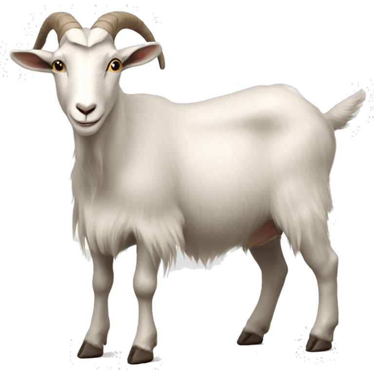 Old white male goat standing emoji