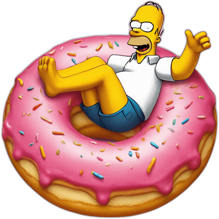 drunk homer simpson inside a donut emoji