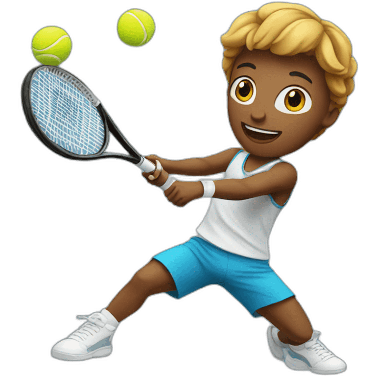 Tennis player playing tennis emoji