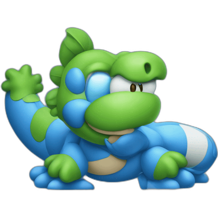 Writting Blue Yoshi emoji