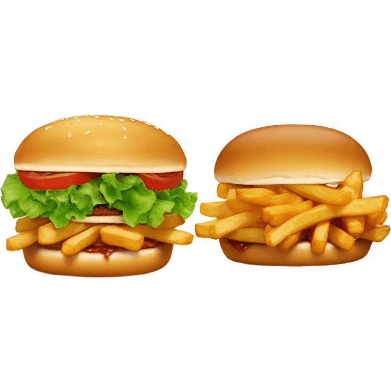 chick fli a fries and chicken sandwich  emoji