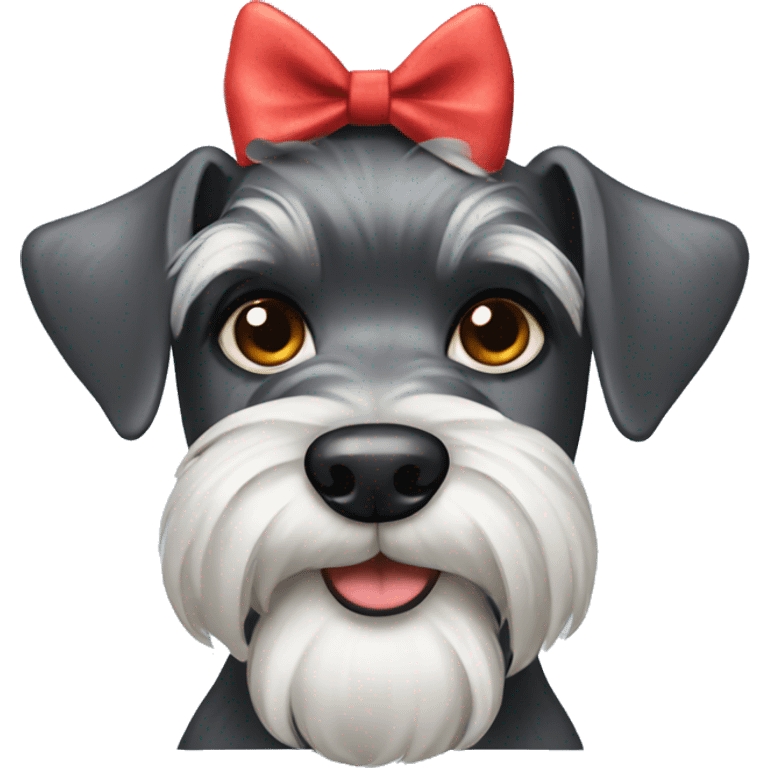 Schnauzer with a bow emoji