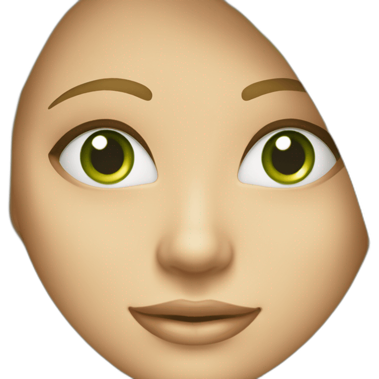 Femme blonde avec les yeux vert cheveux un peux long lisse avec un sourire emoji