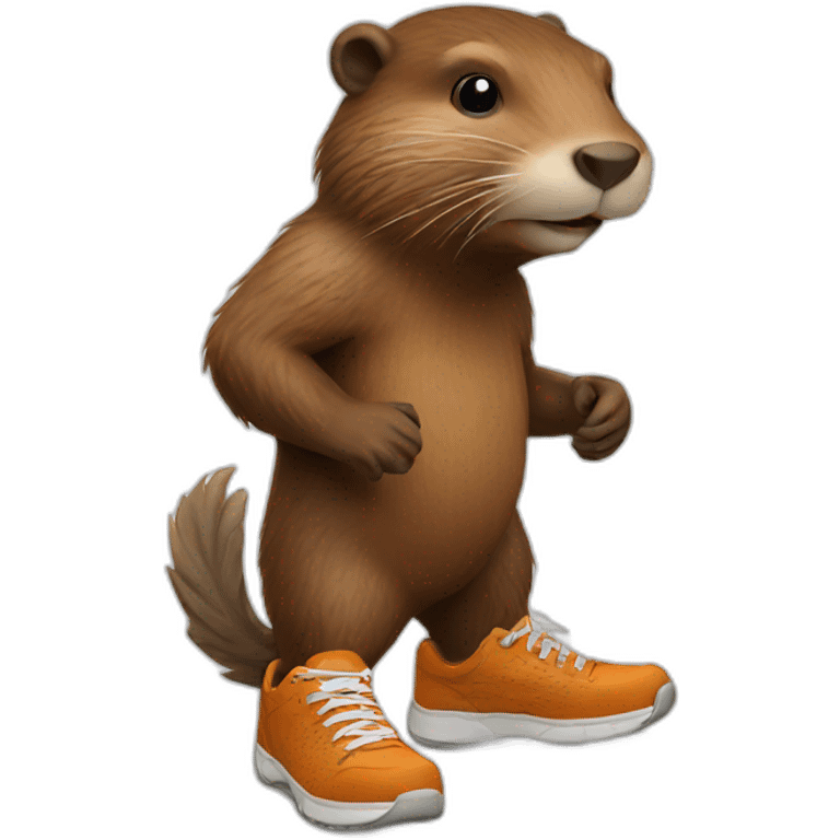 Beaver with sneakers emoji