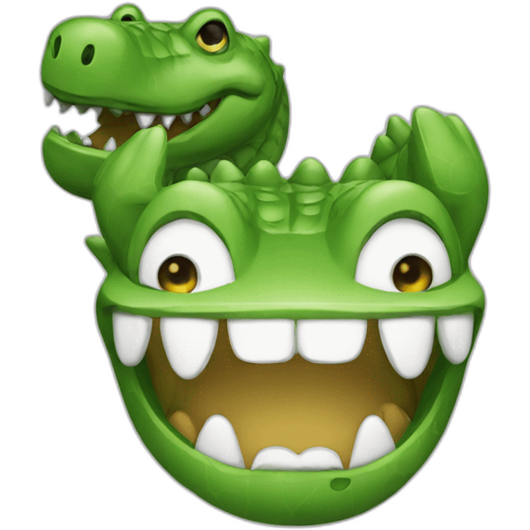 Chat avec un crocodile sur le dos emoji