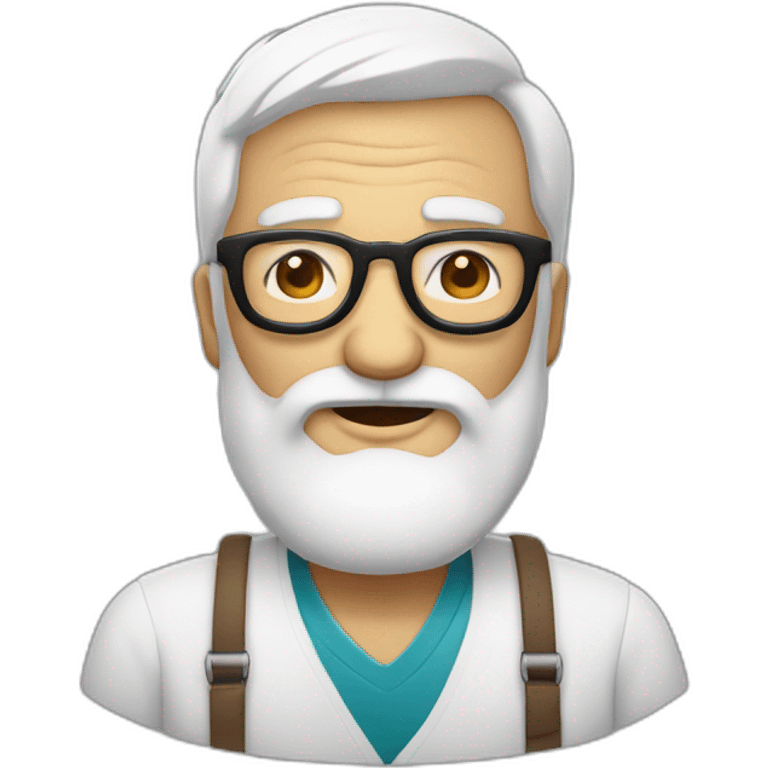 anciano con barba blanca y gafas emoji