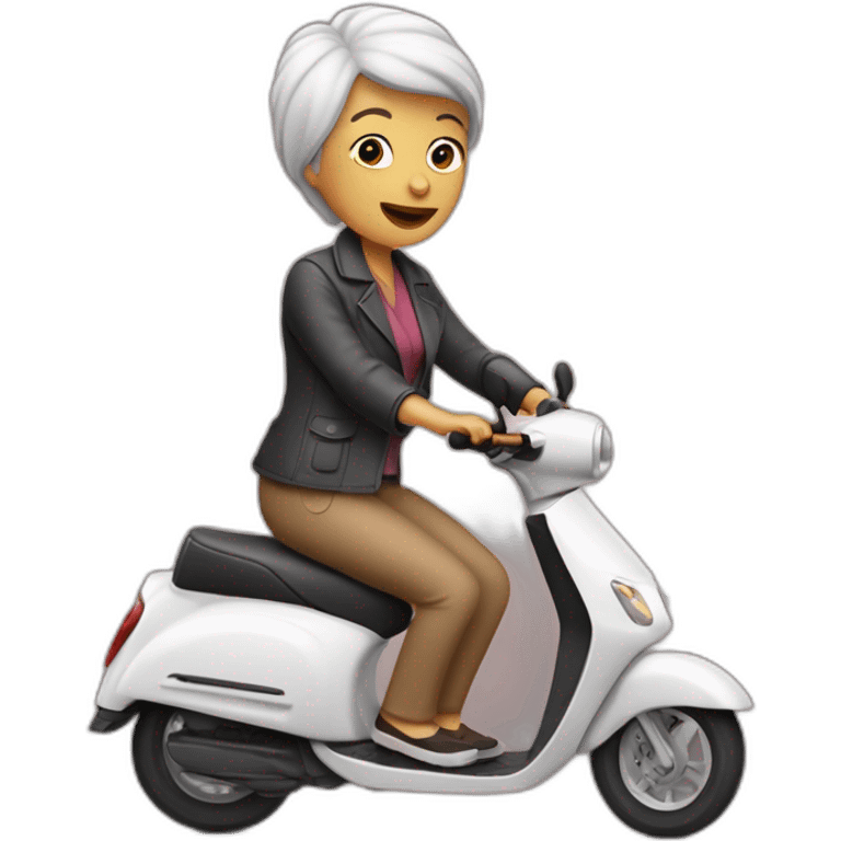 Une mamie ivre sur un scooter emoji