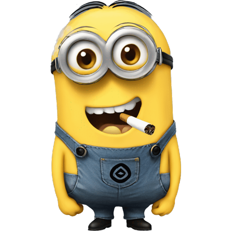 Minion with a cigarette emoji