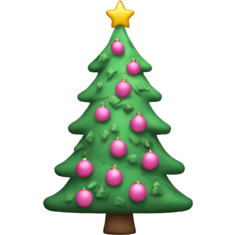 Pink Christmas tree emoji