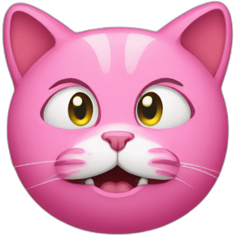 Pink cat drunk emoji