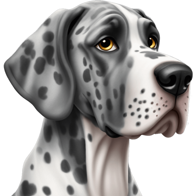 Grey and black Merle Great Dane  emoji