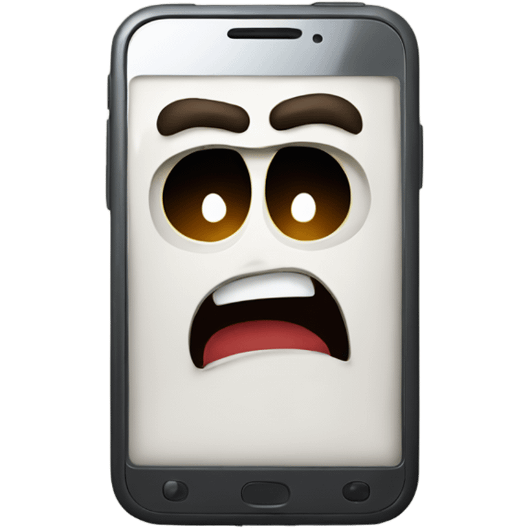 Angry to answer mobile phone emoji