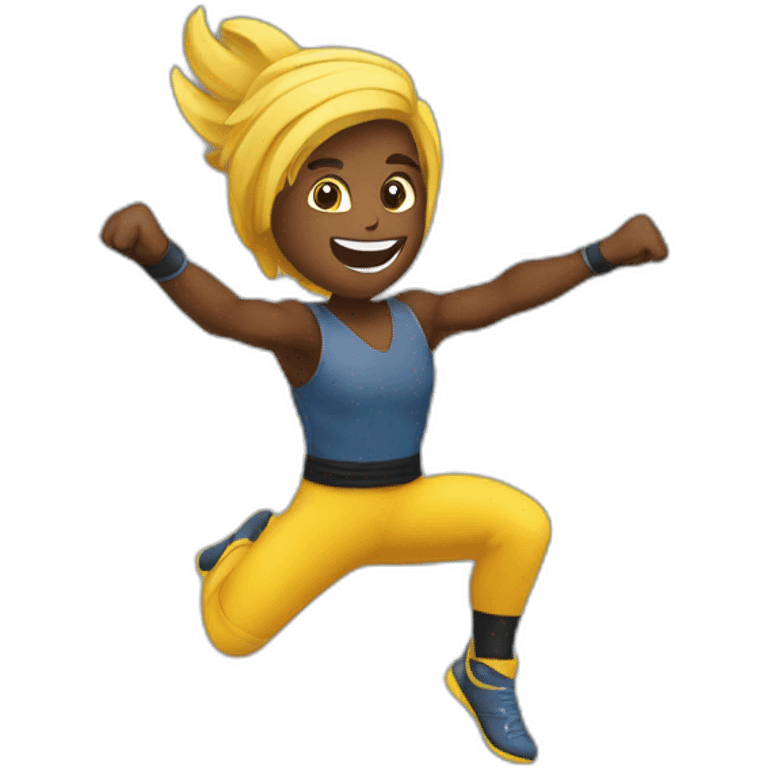 Ninja Warrior Athlete jumping emoji