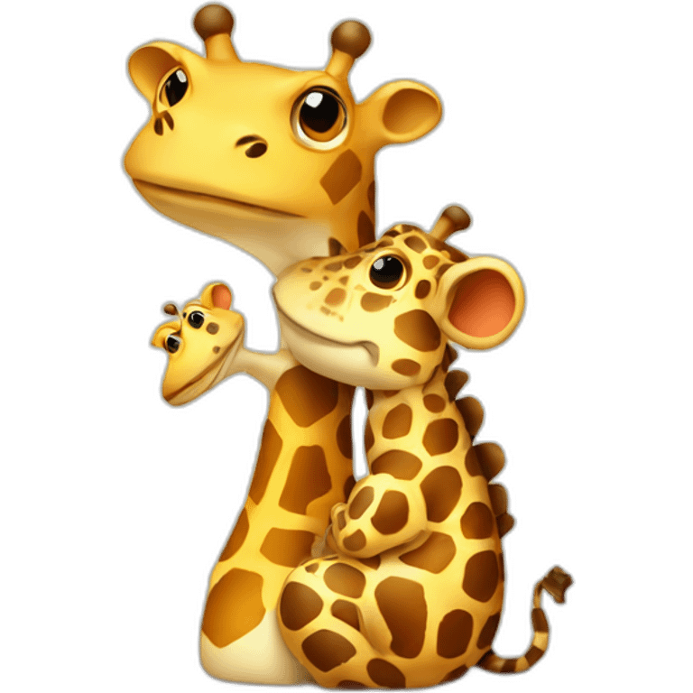 toad hugging giraffe emoji