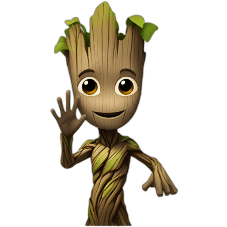 groot waving hand emoji