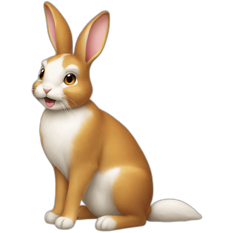 Lapin sur chat emoji