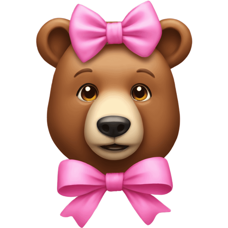 A bear with a pink bow in her head emoji