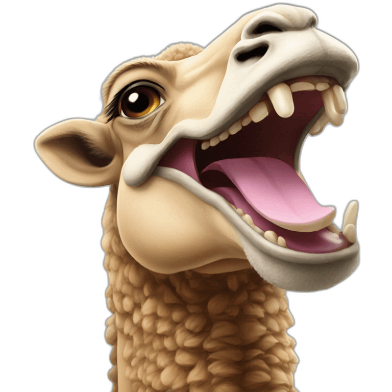 A laughing camel emoji