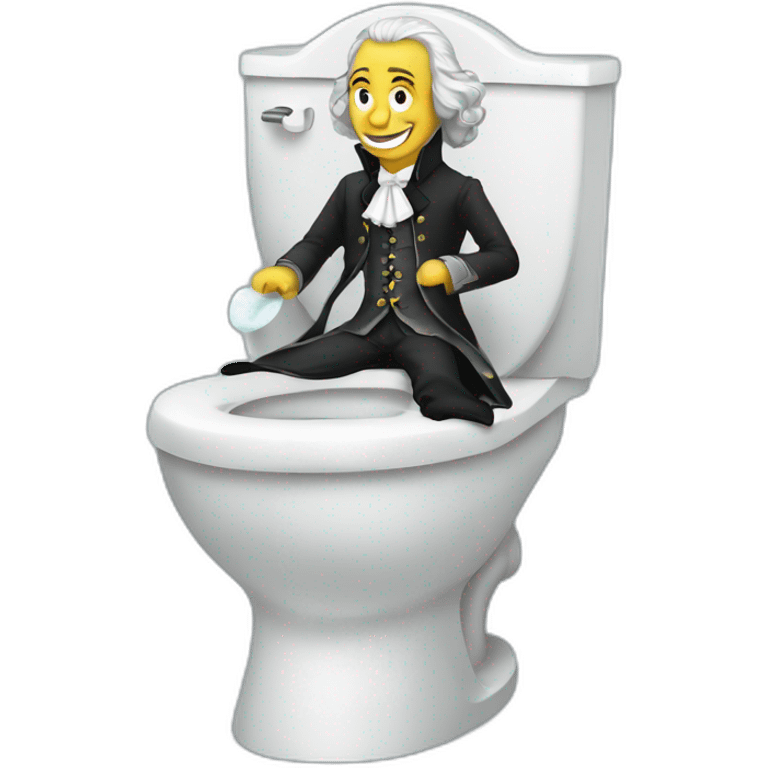 Voltaire sur des toilettes emoji