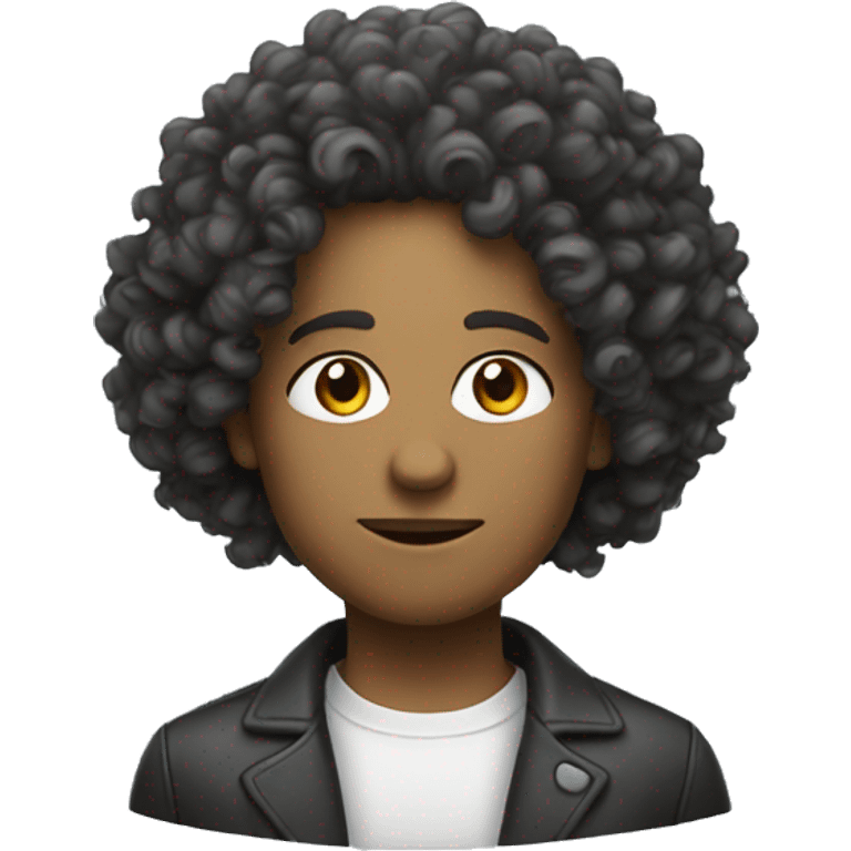 founder curly hair wit robots emoji