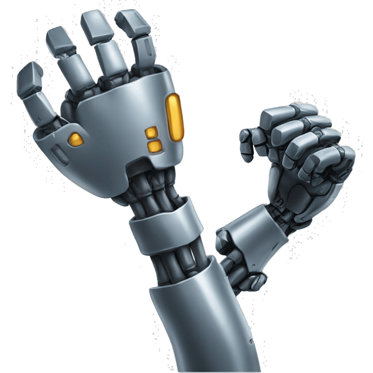 Flexing arm emoji with a robot hand emoji