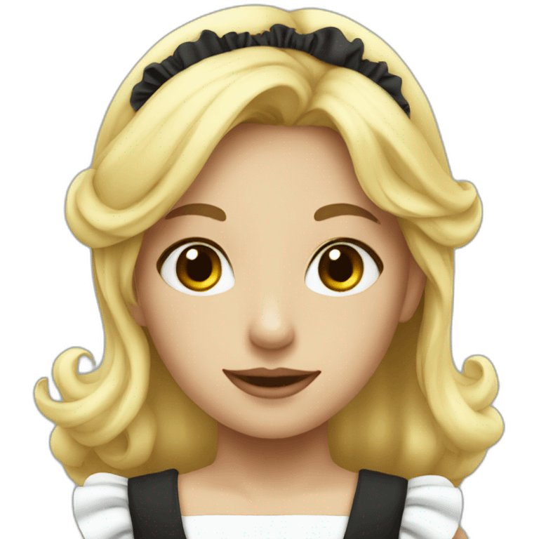 blonde girl dressed as a maid emoji