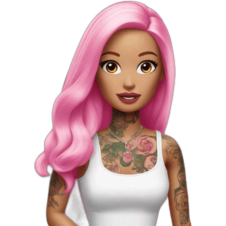 Barbie with tattoo emoji