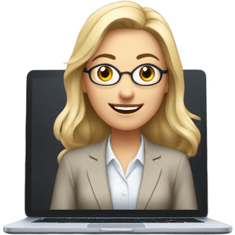 white woman  online teacher  emoji