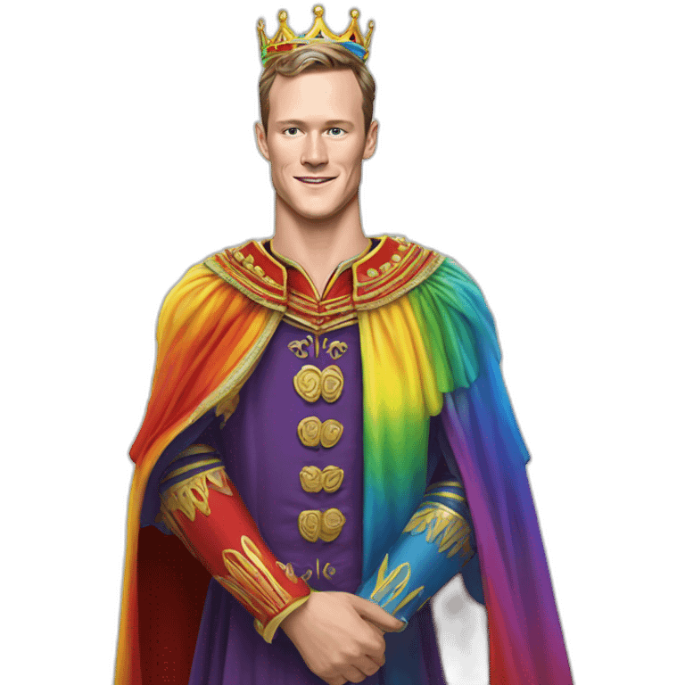 Jonathan Toews as a rainbow king with a royal robe on emoji