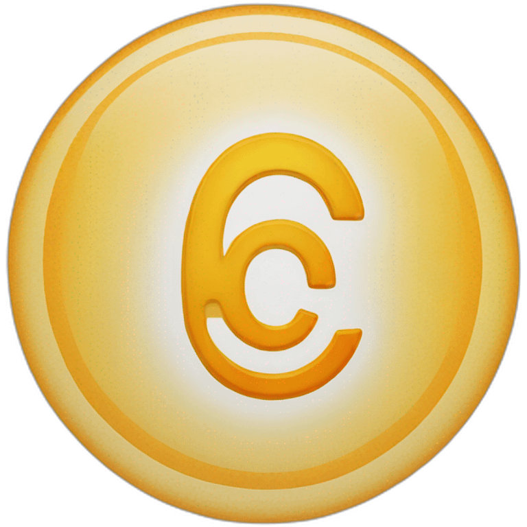 A yellow orange circle with the letter c in center in white emoji