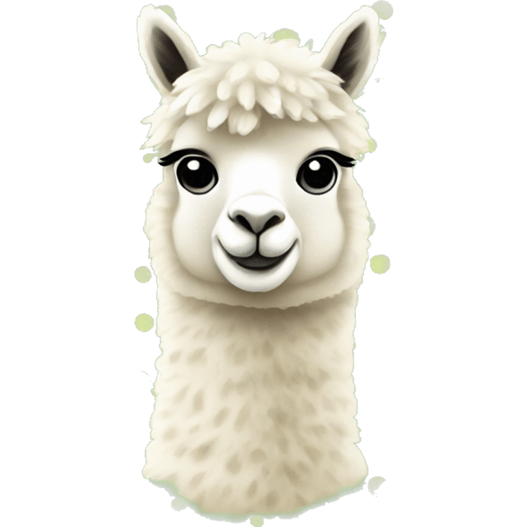 An alpaca with green polkadots ￼ emoji