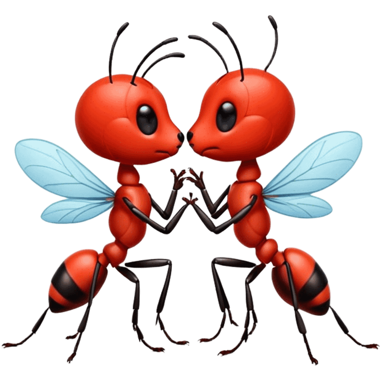 Ant and fed kissing emoji