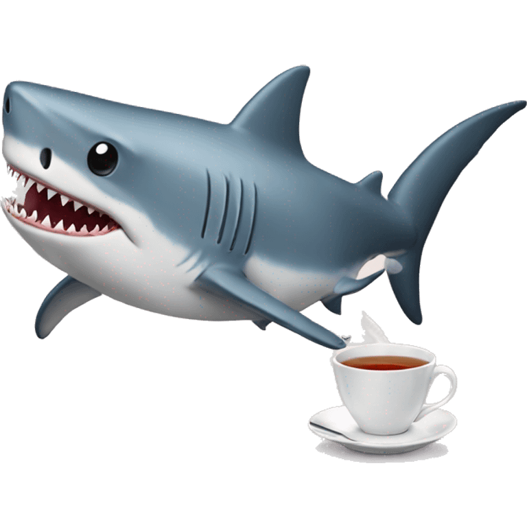 Shark with tea emoji