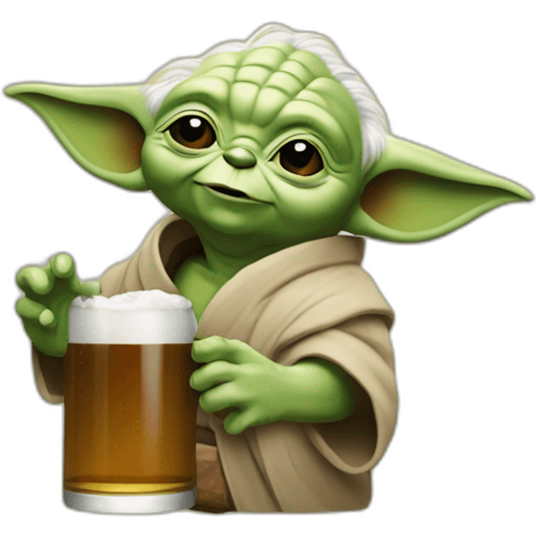 Yoda qui bois une biere emoji