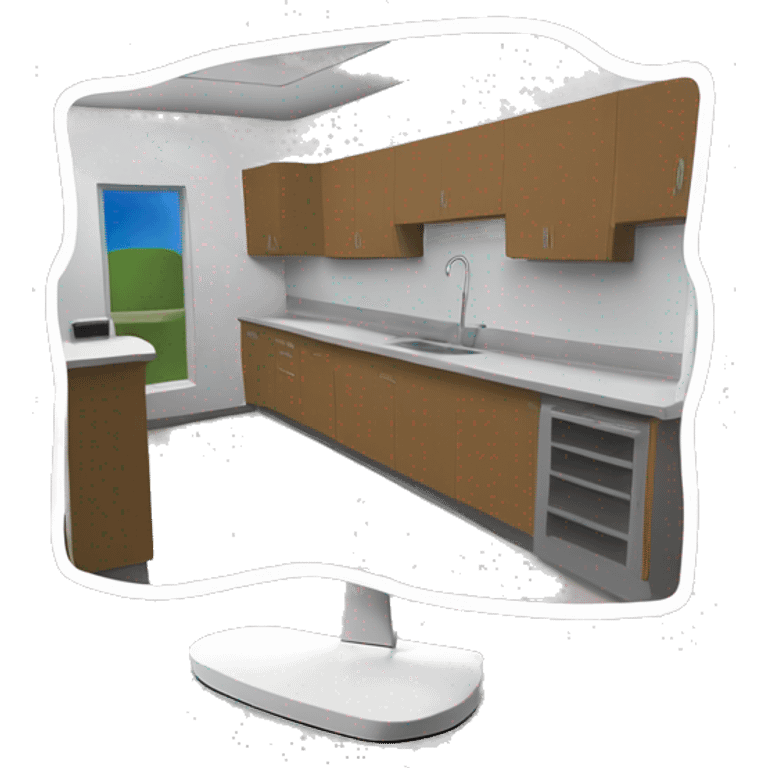 3D sketchup of canteen in pc monitor emoji