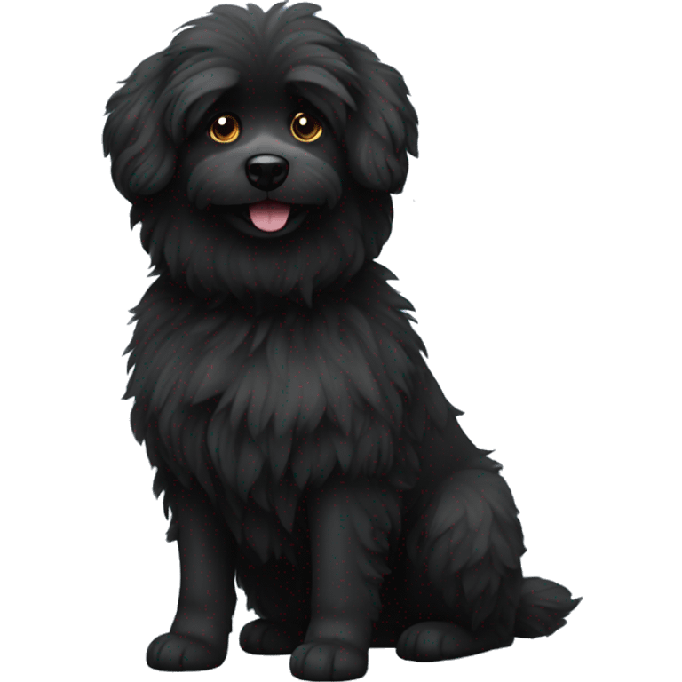 black fluffy dog  emoji