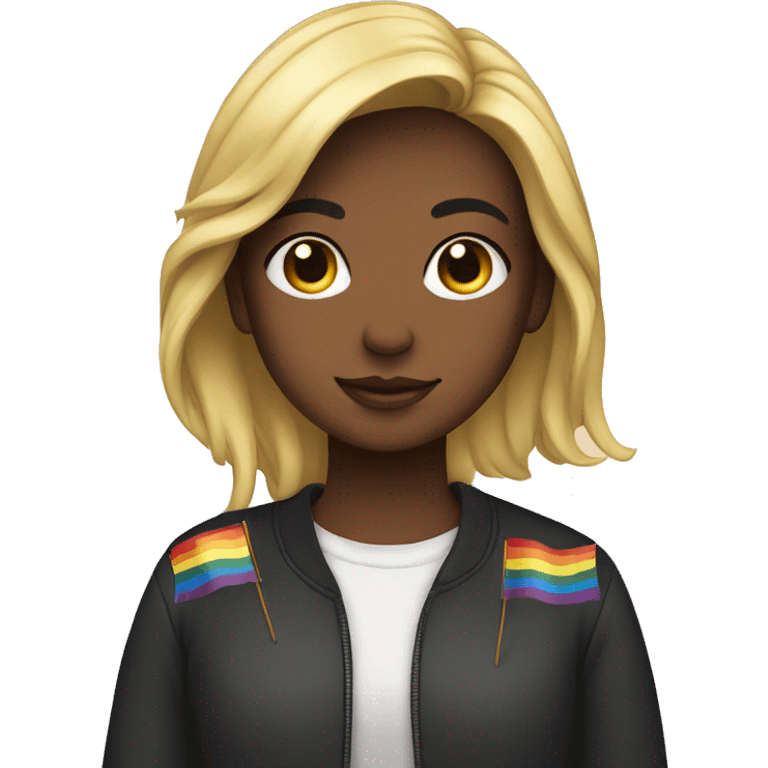 girl with lgbt flag emoji