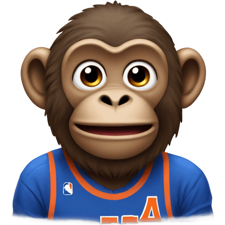 Monkey wearing a knicks jersey emoji